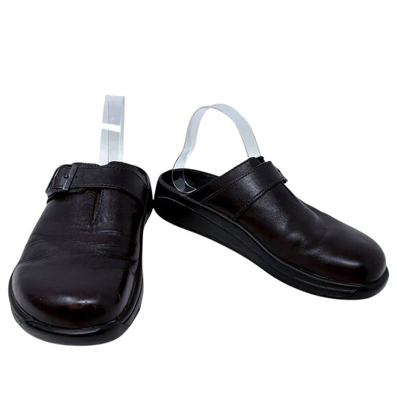 Birkenstock‎ Tatami Brown Leather Buckle Clogs Slides 265 Size Women 10 Men 8 - Picture 1 of 7